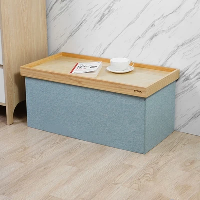 Gambar Stora Luvo Bangku Ottoman Lipat 76x38 cm - Hijau Teal