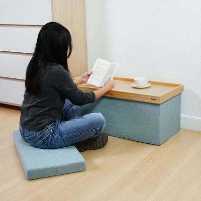 Gambar Stora Luvo Bangku Ottoman Lipat 76x38 cm - Hijau Teal