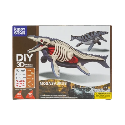 Gambar Kiddy Star Puzzle 3d Diy Dinosaurus Mosasaurus Set 35 Pcs - Mix