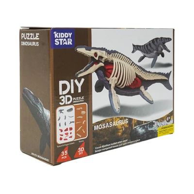 Gambar Kiddy Star Puzzle 3d Diy Dinosaurus Mosasaurus Set 35 Pcs - Mix