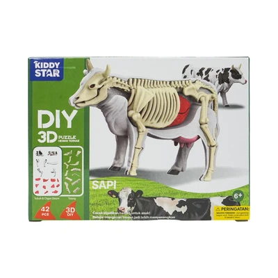 Gambar Kiddy Star Puzzle 3d Diy Farm Animal Cow Set 42 Pcs - Mix
