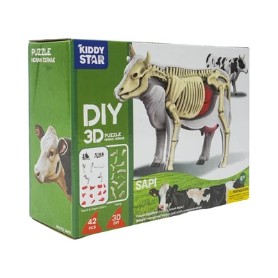 Gambar Kiddy Star Puzzle 3d Diy Farm Animal Cow Set 42 Pcs - Mix