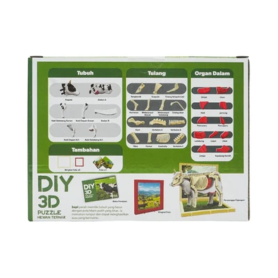 Gambar Kiddy Star Puzzle 3d Diy Farm Animal Cow Set 42 Pcs - Mix