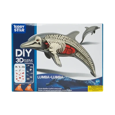 Gambar Kiddy Star Puzzle 3d Diy Sea Animal Dolphin Set 35 Pcs - Mix