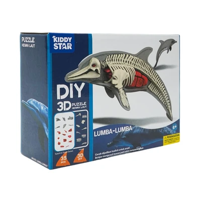 Gambar Kiddy Star Puzzle 3d Diy Sea Animal Dolphin Set 35 Pcs - Mix