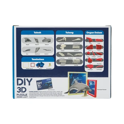 Gambar Kiddy Star Puzzle 3d Diy Sea Animal Dolphin Set 35 Pcs - Mix