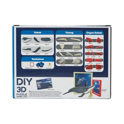 Gambar Kiddy Star Puzzle 3d Diy Sea Animal Whale Set 34 Pcs - Mix