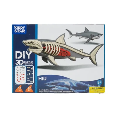 Gambar Kiddy Star Puzzle 3d Diy Sea Animal Shark Set 39 Pcs - Mix
