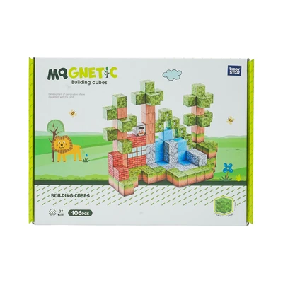 Gambar Kiddy Star Puzzle Magnetic Building Cubes Set 106 Pcs - Mix