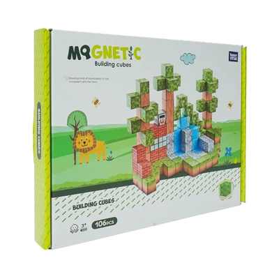 Gambar Kiddy Star Puzzle Magnetic Building Cubes Set 106 Pcs - Mix