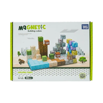 Gambar Kiddy Star Puzzle Magnetic Building Cubes Set 88 Pcs - Mix