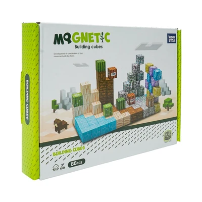 Gambar Kiddy Star Puzzle Magnetic Building Cubes Set 88 Pcs - Mix