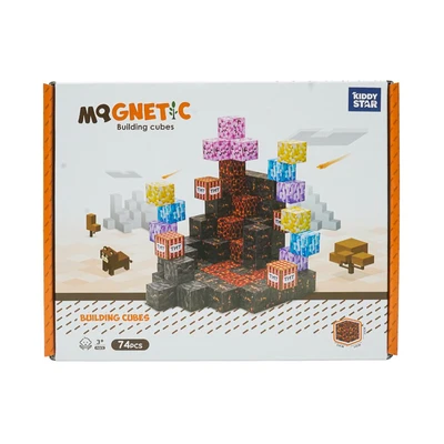Gambar Kiddy Star Puzzle Magnetic Building Cubes Set 74 Pcs - Mix