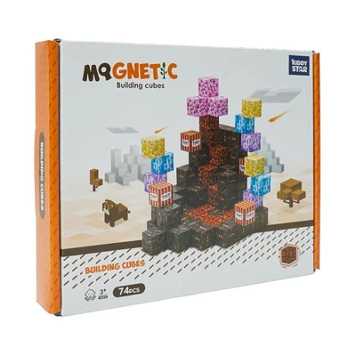 Gambar Kiddy Star Puzzle Magnetic Building Cubes Set 74 Pcs - Mix