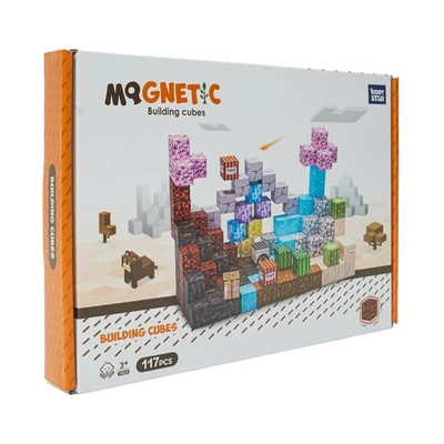 Gambar Kiddy Star Puzzle Magnetic Building Cubes Set 117 Pcs - Mix