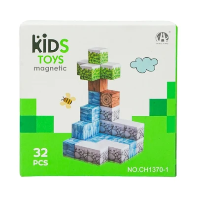 Gambar Kiddy Star Puzzle Magnetic Building Cubes Set 32 Pcs - Mix