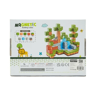 Gambar Kiddy Star Puzzle Magnetic Building Cubes Forest Set 106 Pcs - Mix