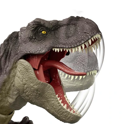 Gambar Jurassic World Rebirth Figure Lab Lockdown Tyrannosaurus Rex - Cokelat
