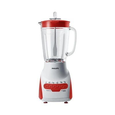 Gambar Philips Blender Kaca 2 Liter 350 watt HR2116/60 - Putih/Merah