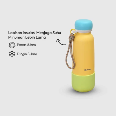 Gambar Picas Botol Vacuum Flask Pop Sip 2 In 1 500 ml Random