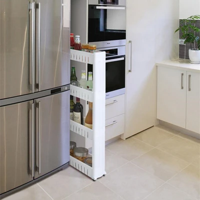 Gambar Stora Rak Troli Slim 4 Tingkat 54x13x103 cm - Putih