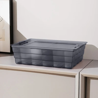 Gambar Stora Urban Kotak Penyimpanan Frosted Dengan Tutup 33.4x23.6x9.8 cm - Biru