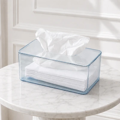 Gambar Stora 23.5x13.5x9.7 cm Kotak Tisu Frosted Plastik - Biru