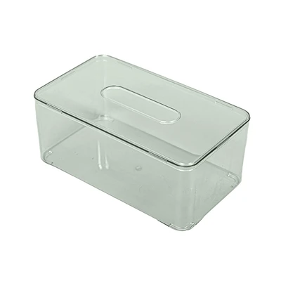Gambar Stora 23.5x13.5x9.7 cm Kotak Tisu Frosted Plastik - Hijau