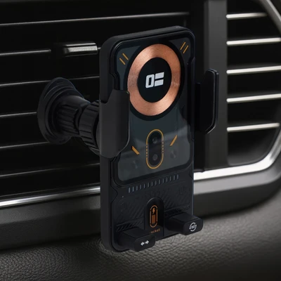 Gambar Otto Klasse Holder Smartphone Mobil Dengan Charger Wireless - Hitam
