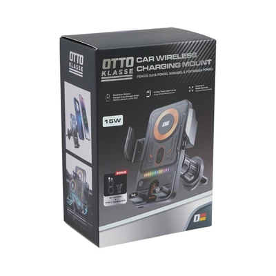 Gambar Otto Klasse Holder Smartphone Mobil Dengan Charger Wireless - Hitam