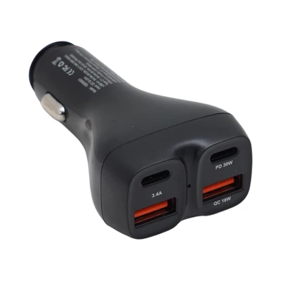 Gambar Otto Klasse Charger Mobil 68 watt 2 USB A & 2 Type C - Hitam
