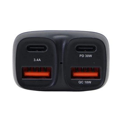 Gambar Otto Klasse Charger Mobil 68 watt 2 USB A & 2 Type C - Hitam