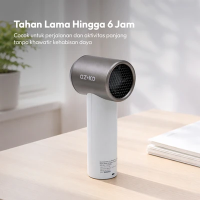 Gambar Azko Kipas Angin Portabel Rechargeable - Putih/Abu-Abu