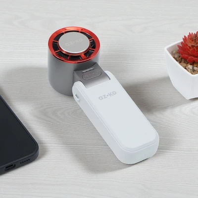 Gambar Azko Kipas Angin Portabel Rechargeable Foldable - Putih/Abu-Abu