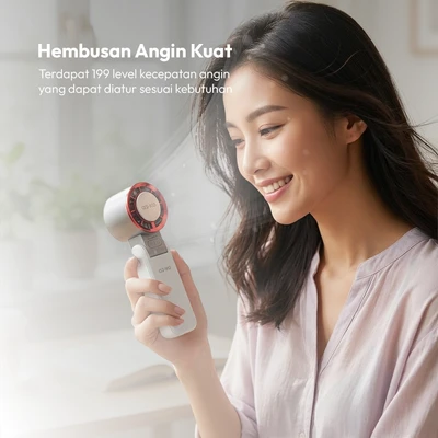 Gambar Azko Kipas Angin Portabel Rechargeable Foldable - Putih/Abu-Abu