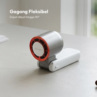 Gambar Azko Kipas Angin Portabel Rechargeable Foldable - Putih/Abu-Abu
