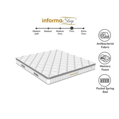 Gambar Informa Sleep 180x200x25 cm Antibacterial-2 Kasur Pocket Springbed In Box - Putih