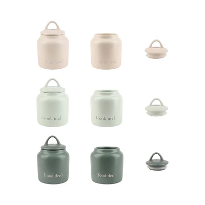 Gambar Appetite Dannis Stoples Keramik Bone China 650 ml Set 3 pcs Random