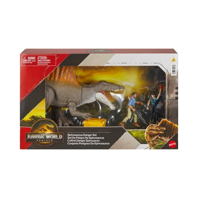 Gambar Jurassic World Rebirth Set Figure Spinosaurus Danger - Mix