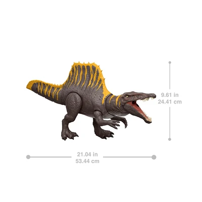 Gambar Jurassic World Rebirth Figure Tail Trasher Spinosaurus - Cokelat
