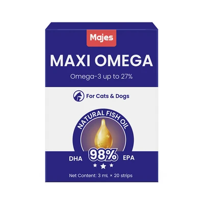 Gambar Majes Suplemen Anjing & Kucing All Life Stages Maxi Omega 3 mlx20 Strips