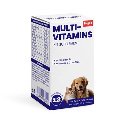 Gambar Majes Suplemen Anjing & Kucing All Life Stages Multi Vitamins 100 Tablet