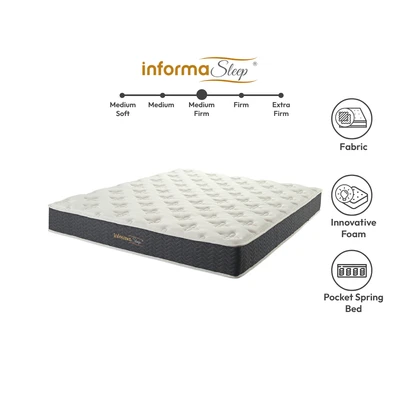 Gambar Informa Sleep 100x200x20 cm Cusco-2 Kasur Pocket Springbed In Box - Putih