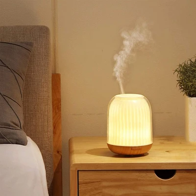 Gambar Breathe Hikari Ultrasonic Diffuser Aroma - Cokelat Kayu/Putih