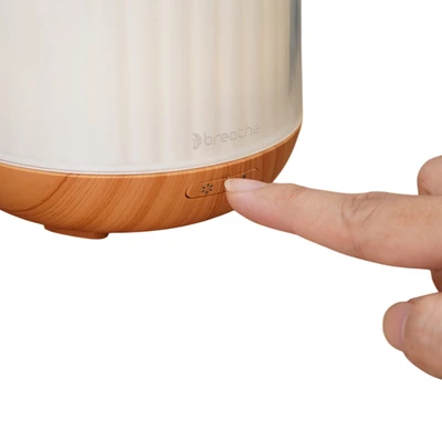 Gambar Breathe Hikari Ultrasonic Diffuser Aroma - Cokelat Kayu/Putih
