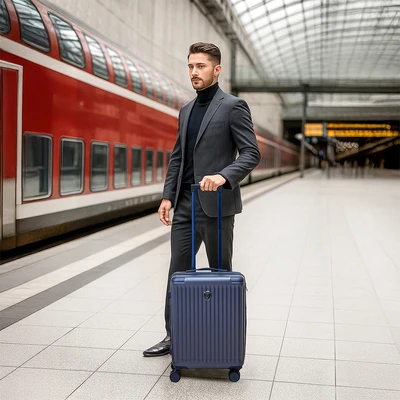 Gambar Heys Luxe Koper PC TSA Lock Expandable 21 Inch - Biru Navy