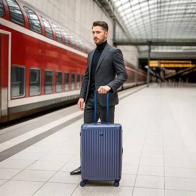 Gambar Heys Luxe Koper PC TSA Lock Expandable 26 Inch - Biru Navy