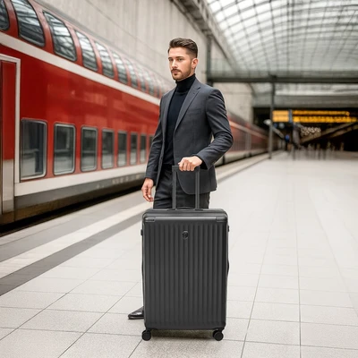 Gambar Heys Luxe Koper PC TSA Lock Expandable 30 Inch - Abu-Abu Gunmetal