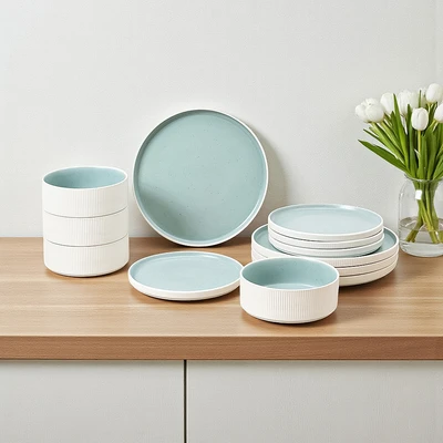 Gambar Appetite Marley Perlengkapan Makan Porcelain Set 12 pcs - Hijau