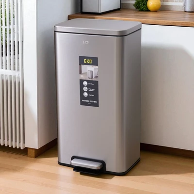 Gambar Eko Madison Tempat Sampah Pedal Stainless Steel 30 Liter - Silver Matt